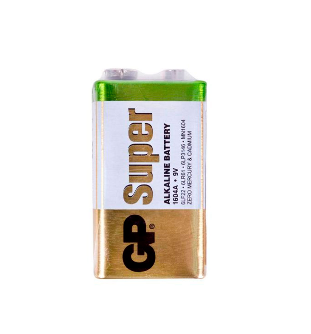 Батарейка щелочная GP SUPER ALKALINE 1604AEB-5S1, 9V, крона, 6LF22 10 (100шт.) х10(10шт.) х1 в вакуумной упаковке цена за 1шт
