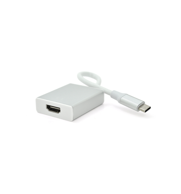Конвертер Type-C (папа) на HDMI(мама) 10cm, Silver, 4K - 2K, Пакет