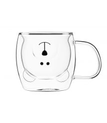 ARDESTO Набір чашок з ручками Animals з подвійними стінками 250 мл, 2 шт, боросилікатне скло