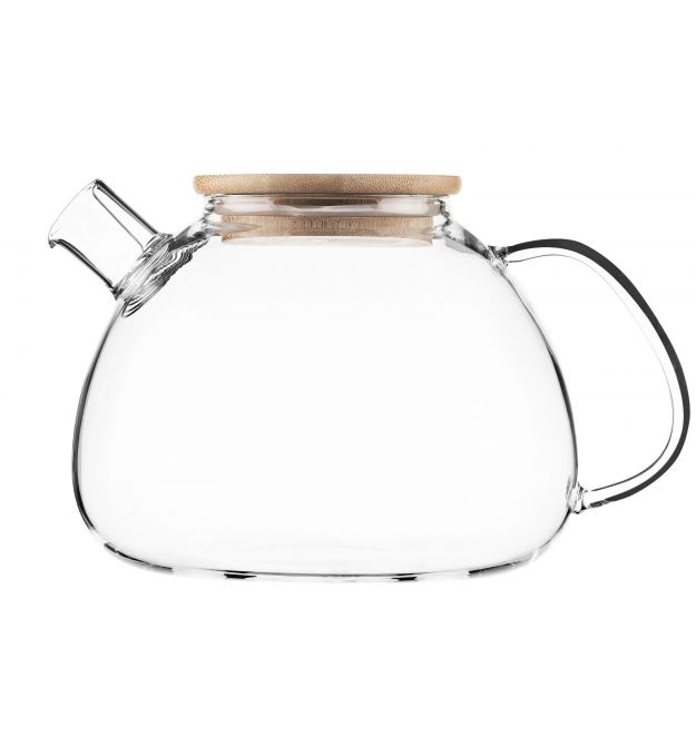 ARDESTO Заварник Midori Bubble, 1500мл, боросилікатне скло, бамбук, прозорий