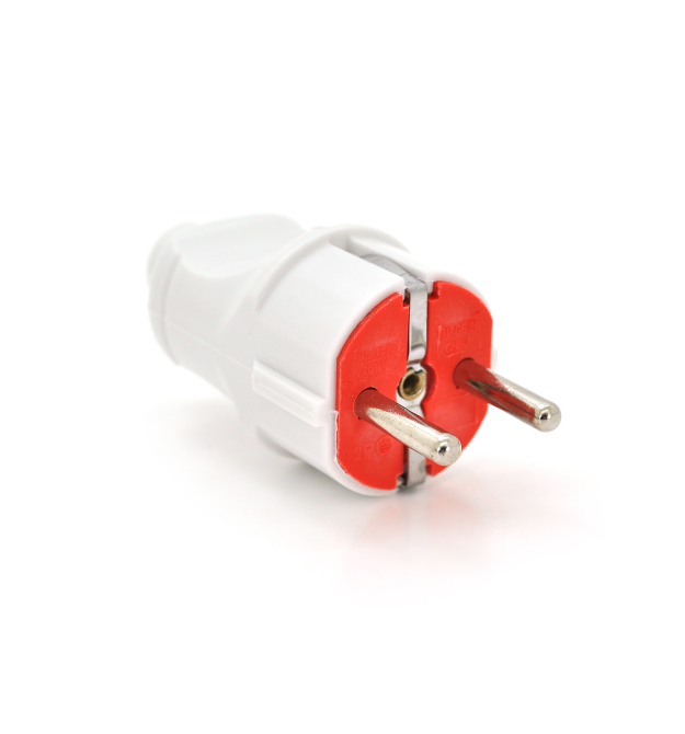 Вилка с заземлением 10 - 16А 250V A712, White, Q20