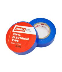 Изолента APRO 0,14мм*17мм*20м (синяя), диапазон рабочих температур: от - 10&deg;С до + 80&deg;С, высокое качество!!! 10 шт. в уп