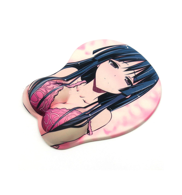 Коврик c подушкой 210*260 мм KM-320 (круглый) тканевый Аниме, толщина 2 мм, миксцвет, Blister