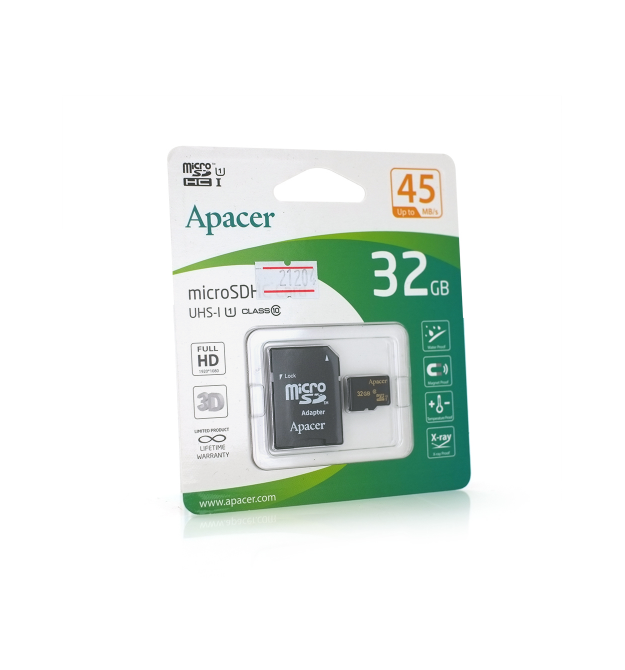 Карта памяти Apacer microSDHC Class 10 UHS-I, 32GB
