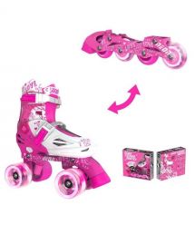 NEON Ролики Combo Skates[Розовый (Размер 34-38)]