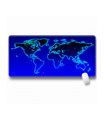 Коврик 300*700 тканевой Карта мира с боковой прошивкой, толщина 3 мм, цвет Blue, Пакет