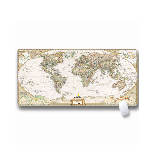Коврик 300*700 тканевой Карта мира с боковой прошивкой, толщина 3 мм, цвет White-gray, Пакет