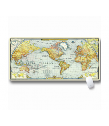 Коврик 300*700 тканевой Карта мира с боковой прошивкой, толщина 3 мм, цвет Gray-yellow, Пакет