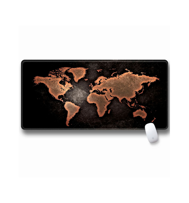 Коврик 300*700 тканевой Карта мира с боковой прошивкой, толщина 3 мм, цвет Black-brown, Пакет