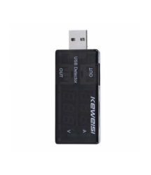 Тестер USB Keweisi KWS-10VA напряжения (3-8V) и тока (0-3A), Black