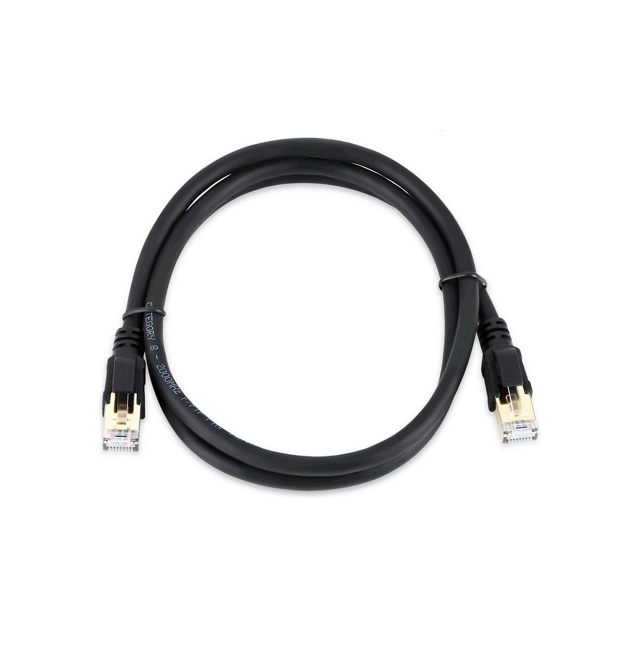 Патч-корд литой VEGGIEG, CCA, SSTP, RJ45, Cat.8, 3m, черный