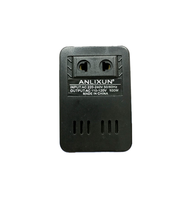 Трансформатор понижающего напряжения 100w Input 220 V - Output 110v, + универсальная розетка