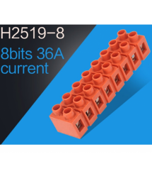 Клеммный блок H2519-8P 36A - 660V, материал медь, сечение провода 0.5-6мм2