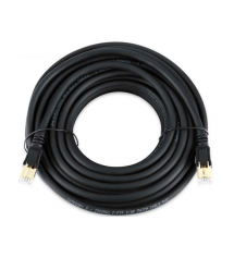 Патч-корд литой VEGGIEG, CCA, SSTP, RJ45, Cat.8, 15m, черный