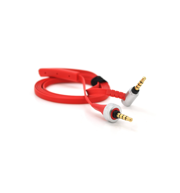 Кабель AUX Sony Audio DC3.5 папа-папа 1.0м, CCA Stereo Jack, (плоский) Red cable, Box