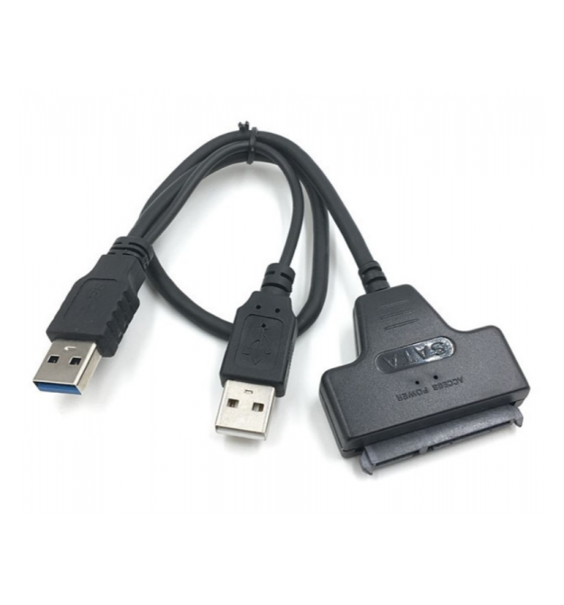 Кабель Usb 3.0 AM + USB 2.0 to SATA black 0.1m для HDD - SSD дисков