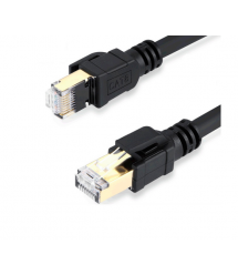 Патч-корд литой VEGGIEG, CCA, SSTP, RJ45, Cat.8, 0,5m, черный