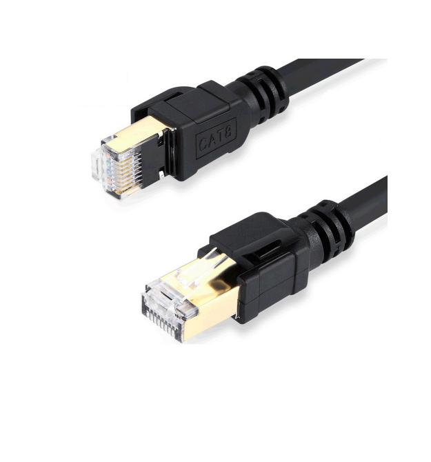 Патч-корд литой VEGGIEG, CCA, SSTP, RJ45, Cat.8, 0,5m, черный