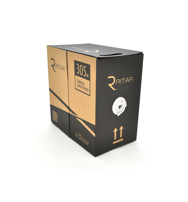 Кабель КВП UTP-cat.6 (4*2*0.56), Ritar , (CU), для внутр. работ, 305м, White, Corton BOX, Q2
