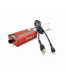 Кабель EMY MY-742, Lighting, 2.4A, Black, длина 1м, BOX
