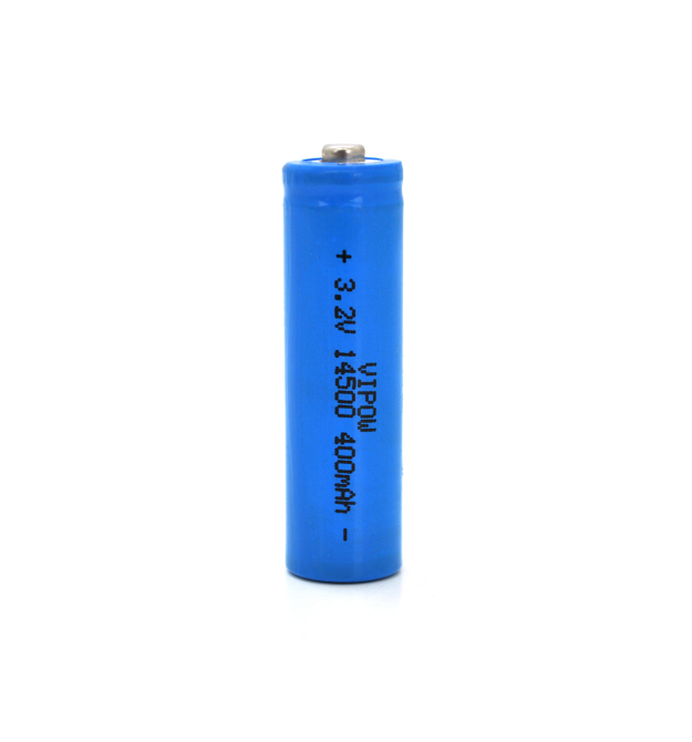 Аккумулятор 14500 Lifepo4 Vipow IFR14500 TipTop, 400mAh, 3.2V, Blue Q50 - 500