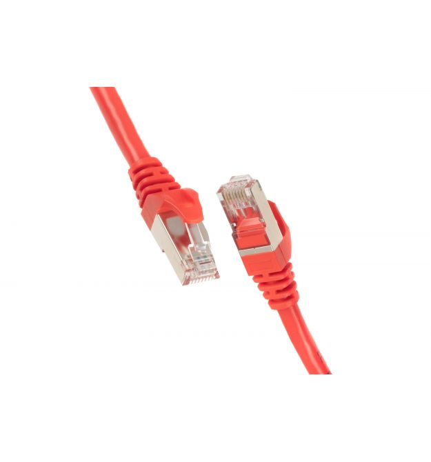 2E Cat 6, S-FTP екран. фольга з обплетенням, RJ45, 4Х2 27AWG, 7/0.14 Cu, 1.00 m, PVC, Red