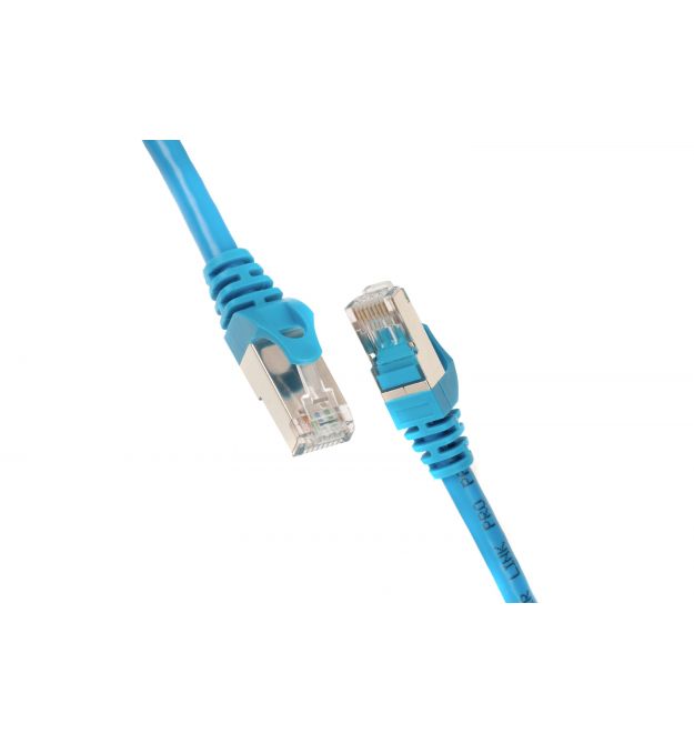 2E Cat 6, S-FTP екран. фольга з обплетенням, RJ45, 4Х2 27AWG, 7/0.14 Cu, 1.50 m, PVC, Blue