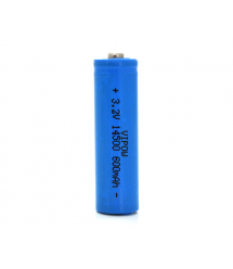 Літій-залізо-фосфатний акумулятор 14500 Lifepo4 Vipow IFR14500 TipTop, 600mAh, 3.2V, Blue Q50 - 500