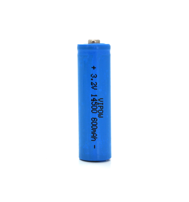 Аккумулятор 14500 Lifepo4 Vipow IFR14500 TipTop, 600mAh, 3.2V, Blue Q50 - 500