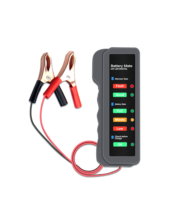 Тестер для аккумуляторных батарей BM-310 + крокодиллы, 12V, LED