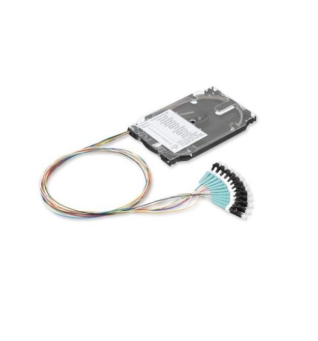 Комплект 12 цветных пигтейлов LC-UPC MM (OM3), Corning