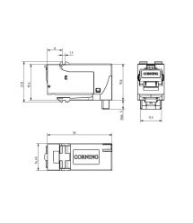 Модуль экранированный xs500 Keystone, кат. 6a, Corning