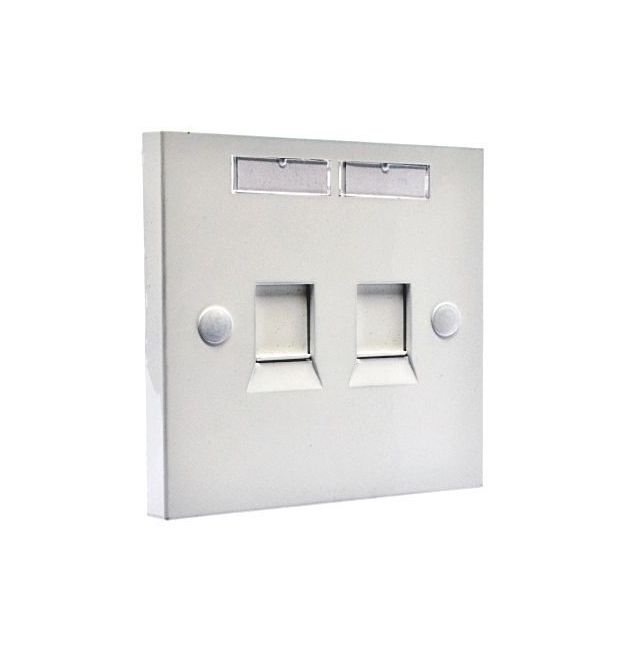 Рамка EPNew 86×86 под два модуля KeyStone, с шторкой