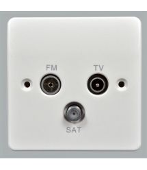 Розетка TV - FM - SAT, 86x86 мм, Logic Plus, белая, MK