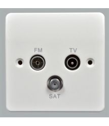 Розетка TV-FM-SAT, 86x86 мм, Logic Plus, біла, MK