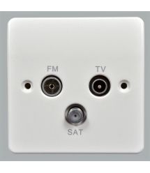 Розетка TV - FM - SAT, 86x86 мм, Logic Plus, белая, MK