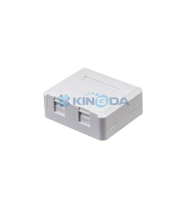 Розетка настінна для 2хRJ45 без модулів KeyStone, Kingda