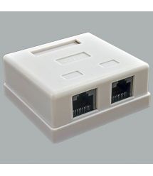 Розетка 2хRJ45 UTP, белая, Kingda