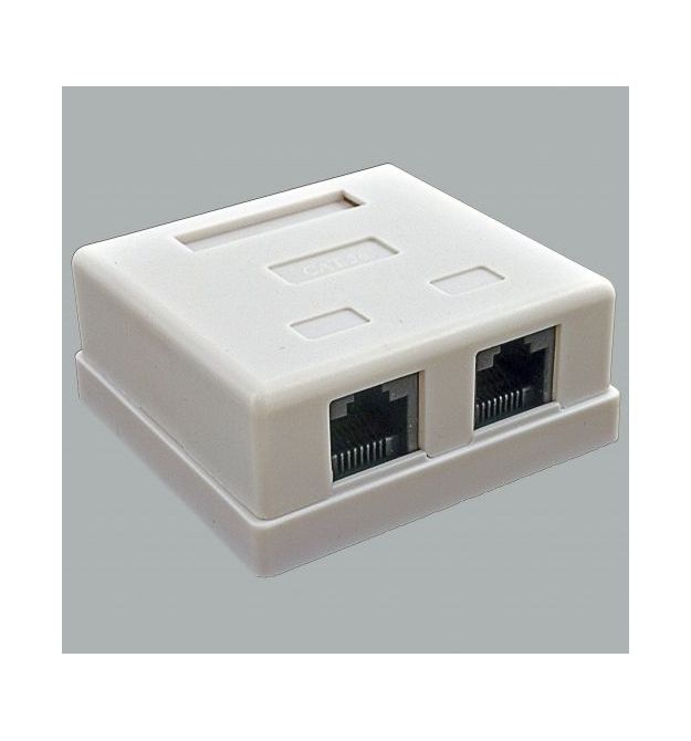 Розетка 2хRJ45 UTP, біла, Kingda