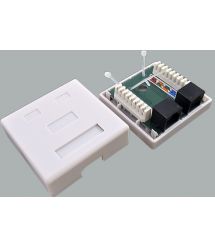 Розетка 2хRJ45 UTP, белая, Kingda