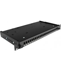 Патч-панель 24 порти SC-Simpl.-LC-Dupl.-E2000, пуста, кабельні вводи для 6xPG16 та 6xPG11, 1U, чорна