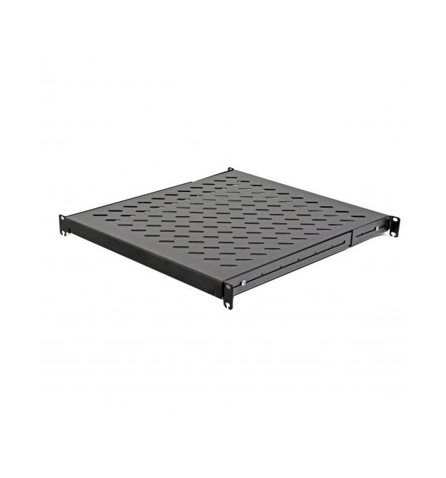 Полка 19" 4 точки кріпл. , 550мм глиб., перфорована , сталь , 1,5 мм , чорна