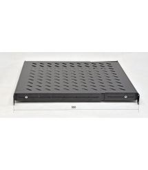 Полка 19" 4 точки кріпл. , 550мм глиб., перфорована , сталь , 1,5 мм , чорна