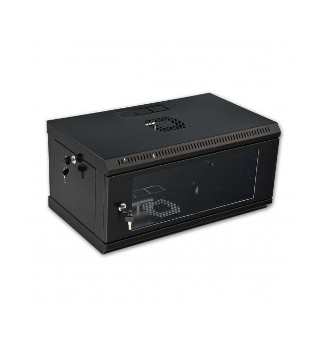 Шафа 4U, 600х350х284 мм (Ш * Г * В), економ, акрилове скло, чорна