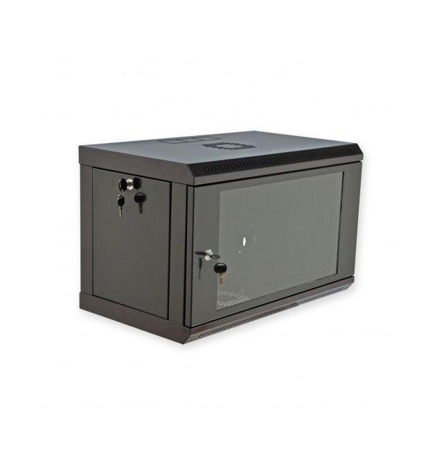 Шкаф 6U, 600х350х373 мм (Ш*Г*В), эконом, акриловое стекло, черный