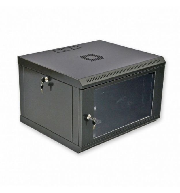 Шафа 6U, 600х500х373 мм (Ш * Г * В), економ, акрилове скло, чорна