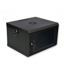 Шкаф 6U, 600х500х373 мм (Ш*Г*В), эконом, акриловое стекло, черный