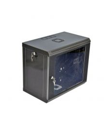 Шкаф 9U, 600х350х507 мм (Ш*Г*В), эконом, акриловое стекло, черный