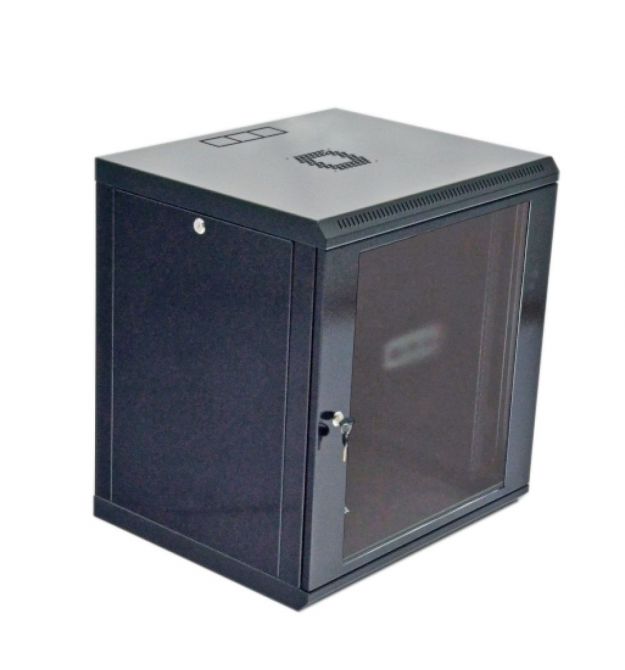 Шафа 12U, 600х500х640 мм (Ш * Г * В), економ, акрилове скло, чорний.