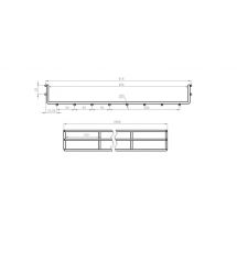 Лоток сетчатый 400х50, проволока Ø5 мм, белый цинк, 2,5м
